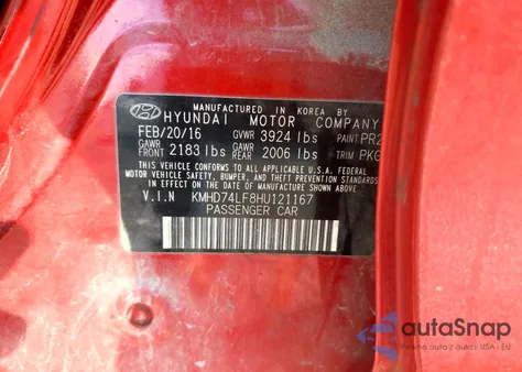 2017 Hyundai Elantra Se z USA, uszkodzony, nr VIN KMHD74LF8HU121167